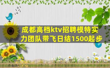 成都高档ktv招聘模特实力团队带飞日结1500起步